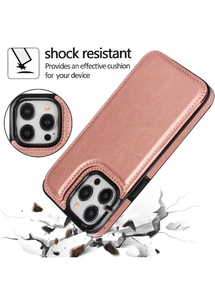 Cüzdan Kılıf IPhone 15 Pro Max Kickstand Çift Manyetik Toka ile Pu (Yurt Dışından) indirimleri