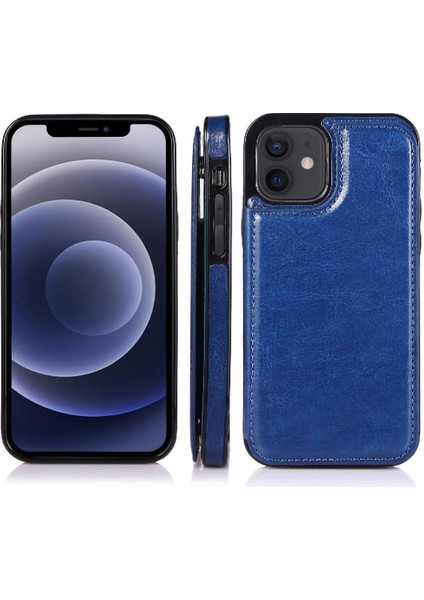 Kart Tutucu Çift Manyetik ile IPhone 12 Mini Kickstand Için Cüzdan Kılıf (Yurt Dışından)