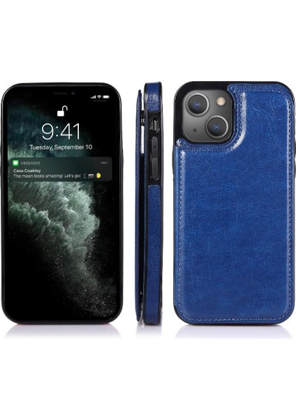 Kart Tutucu ile IPhone 13 Için Cüzdan Durumda Pu Deri Çift Manyetik (Yurt Dışından)