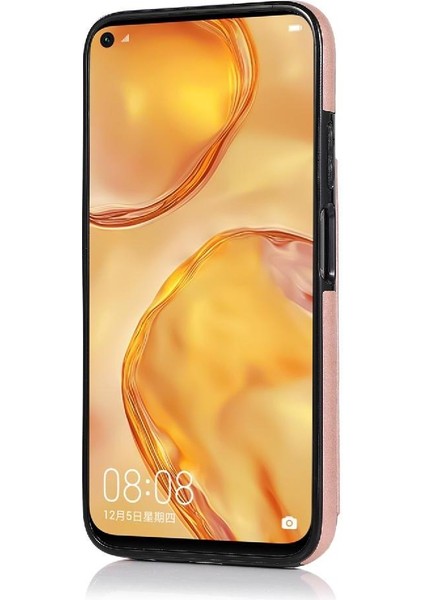 Huawei P40 Lite Desen Çiçek Kabartmalı Için Kart Tutucu Kılıf ile Cüzdan (Yurt Dışından)