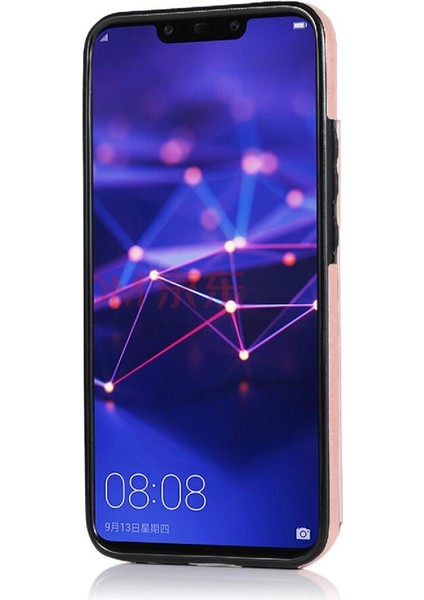 Huawei Mate 20 Lite Çift Düğmeler Çiçek Için Kart Tutucu Kılıf ile Cüzdan (Yurt Dışından)