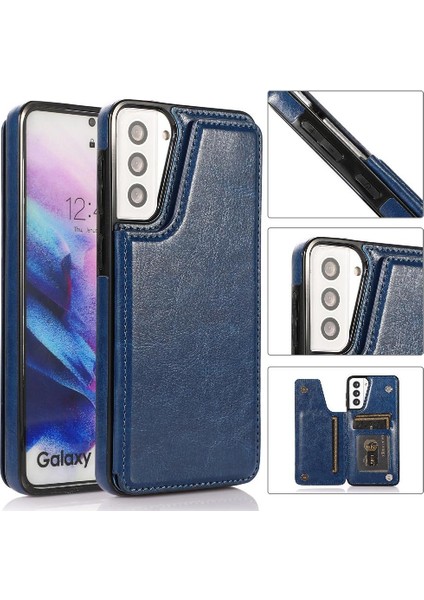 Samsung Galaxy S21 Çift Manyetik Toka Kickstand ile Cüzdan Kılıf (Yurt Dışından)