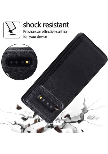 Kart Tutucu Çift ile Samsung Galaxy S10 Artı Pu Deri Için Cüzdan Kılıf (Yurt Dışından)