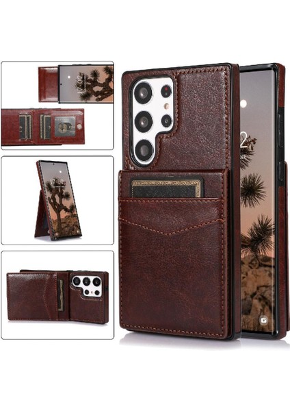 Kredi Premium Deri ile Samsung Galaxy S23 Ultra ile Uyumlu (Yurt Dışından)