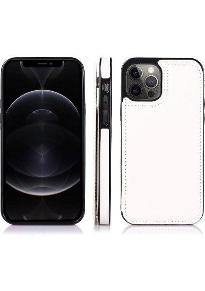 IPhone 12 Için Cüzdan Durumda Pro Max Çift Manyetik Toka Kart Yuvaları Pu (Yurt Dışından)