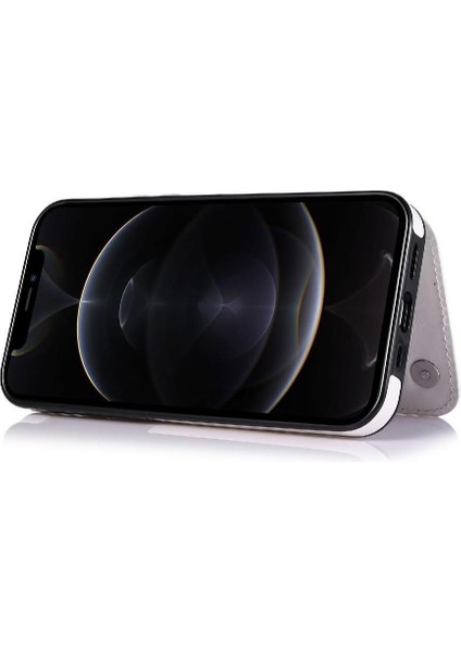 IPhone 12 Için Cüzdan Durumda Pro Max Çift Manyetik Toka Kart Yuvaları Pu (Yurt Dışından)