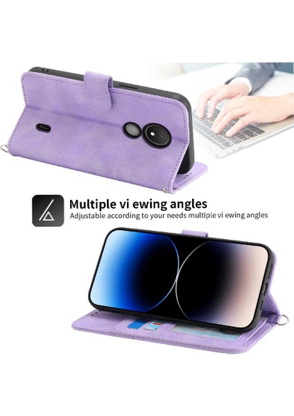 Nokia C21 Kabartmalı Darbeye Bileklik Çoklu Kredi Kartı Için Flip Case (Yurt Dışından) indirimleri