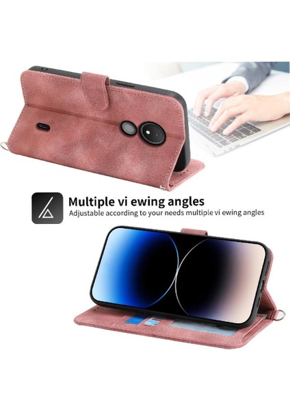 Nokia C21 Kabartmalı Darbeye Bileklik Çoklu Kredi Kartı Için Flip Case (Yurt Dışından) fırsatları