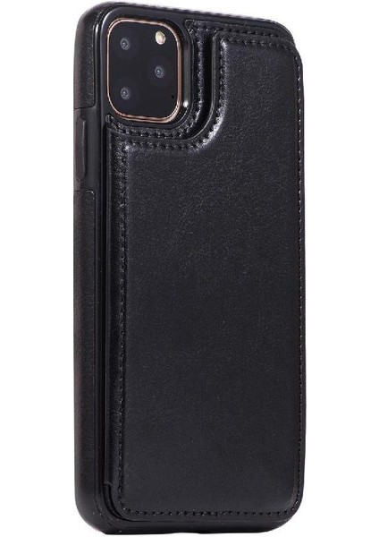 Kart Tutucu Kart Yuvaları Toka ile IPhone 11 Pro Pu Deri Için Cüzdan Kılıf (Yurt Dışından)