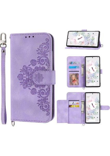Google Piksel 6 Bileklik Kabartmalı Çoklu Kredi Kartı Için Flip Case (Yurt Dışından)