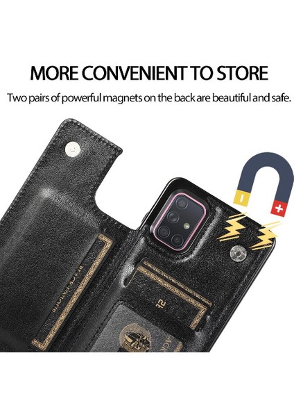 Samsung Galaxy A71 5g Pu Deri Kickstand Kart Yuvaları ile Cüzdan Kılıf (Yurt Dışından)