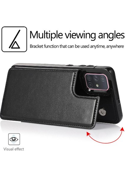Samsung Galaxy A71 5g Pu Deri Kickstand Kart Yuvaları ile Cüzdan Kılıf (Yurt Dışından)