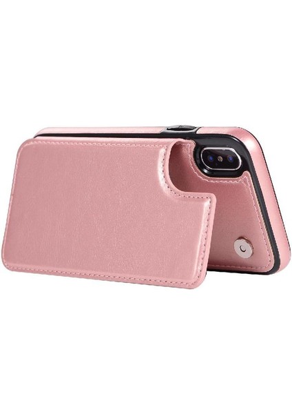 Cüzdan Kılıf IPhone X/xs Kickstand Kart Yuvaları ile Pu Deri Kart (Yurt Dışından)