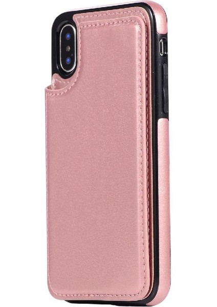 Cüzdan Kılıf IPhone X/xs Kickstand Kart Yuvaları ile Pu Deri Kart (Yurt Dışından)