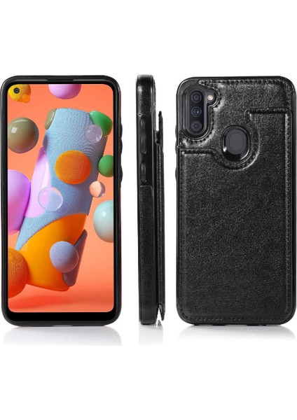 Samsung Galaxy A11 Çift Manyetik Toka Kickstand Kart Için Cüzdan Kılıf (Yurt Dışından)
