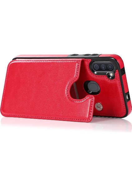 Samsung Galaxy A11 Çift Manyetik Toka Kickstand Kart Için Cüzdan Kılıf (Yurt Dışından) fiyatları