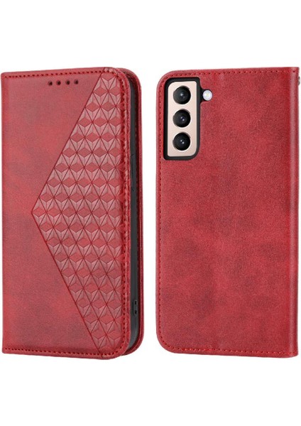 Samsung Galaxy S22 Artı Günlük Kullanım Için Flip Case El Kayışı Cüzdan Eşkenar Dörtgen (Yurt Dışından)