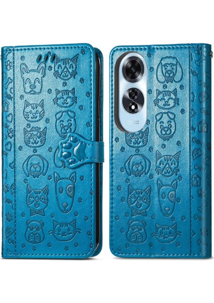 Oppo A60 4g Flip Kapak Için Flip Case Kısa Kayış Deri Kılıf Karikatür (Yurt Dışından)