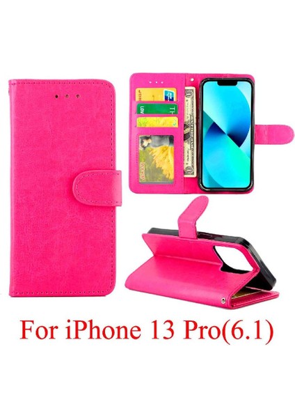 IPhone 13 Için Flip Case Pro Pu Deri Manyetik Kapatma Kickstand Kart (Yurt Dışından)