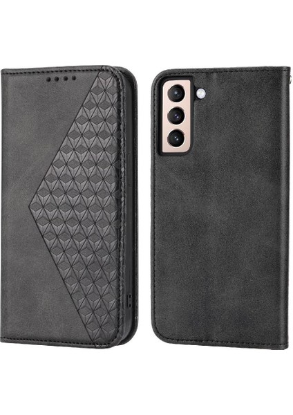 Samsung Galaxy S22 Günlük Kullanım Için Flip Case Standı Cüzdan El Kayışı Eşkenar Dörtgen (Yurt Dışından)