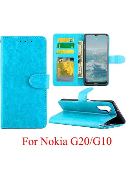 Nokia G20 Için Flip CASE/G10 Darbeye Kart Tutucu Kickstand Pu Deri (Yurt Dışından)