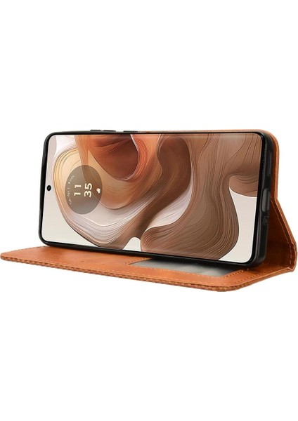 YH Market Motorola Moto X50 5g Cüzdan Manyetik Kapatma Pu Deri Kılıf (Yurt Dışından)