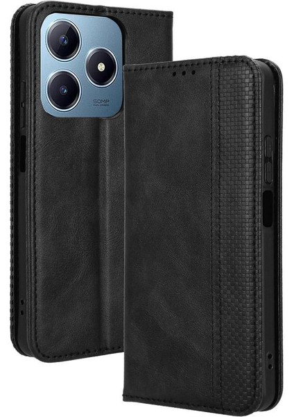 Realme C61 4g Manyetik Kapatma Cüzdan Pu Deri Kılıf (Yurt Dışından)
