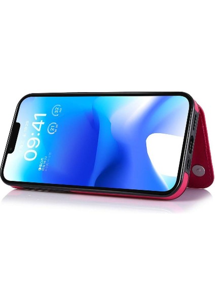 Kart Tutucu Kickstand Kart Yuvaları ile IPhone 14 Artı Cüzdan Durumda Pu (Yurt Dışından)