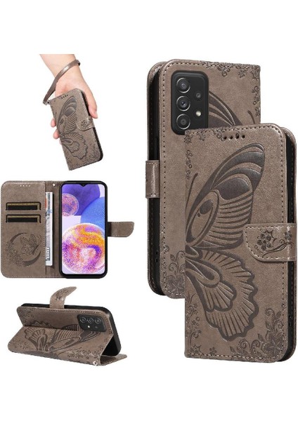 Samsung Galaxy Flip 5G/A52S 5g Ayrılabilir El Kayışı Kabartmalı Için Flip Case (Yurt Dışından)