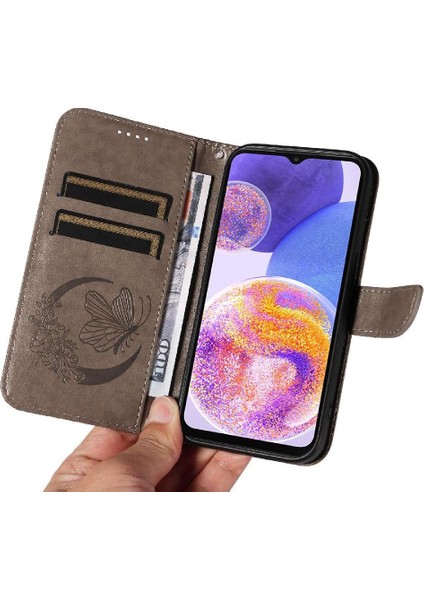 Samsung Galaxy Flip 5G/A52S 5g Ayrılabilir El Kayışı Kabartmalı Için Flip Case (Yurt Dışından)