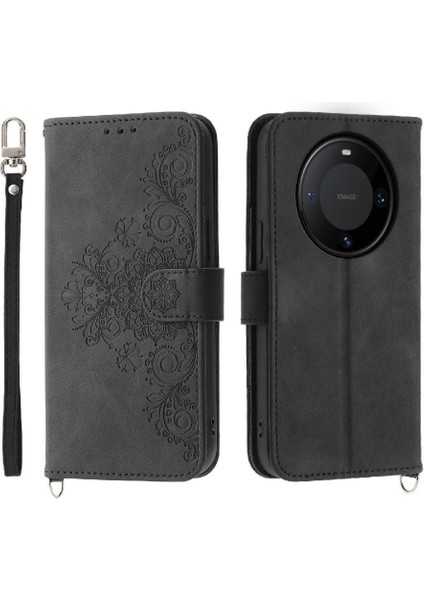 Huawei Mate 60 Pro Için Flip Case Kabartmalı Darbeye Çoklu Kredi Kartı (Yurt Dışından)