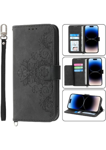 Huawei Mate 60 Pro Için Flip Case Kabartmalı Darbeye Çoklu Kredi Kartı (Yurt Dışından)