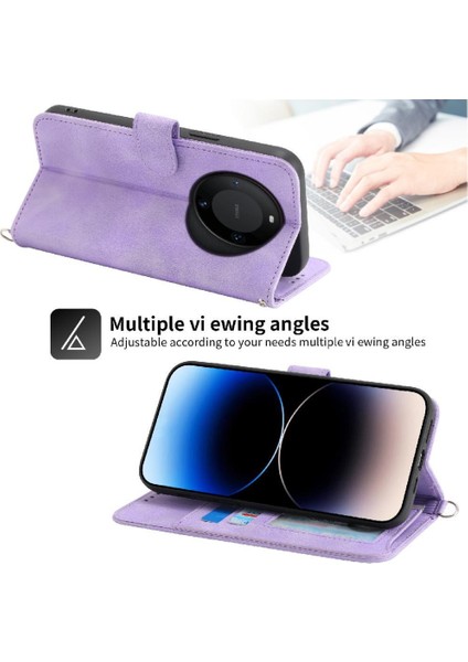 Huawei Mate 60 Pro Için Flip Case Kabartmalı Darbeye Çoklu Kredi Kartı (Yurt Dışından)