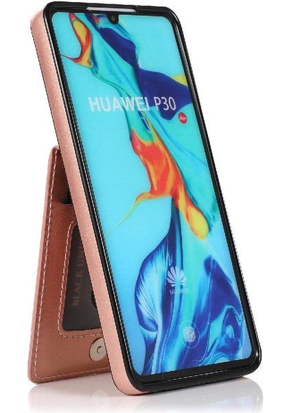 Kılıf ile Huawei P30 Manyetik Toka Kickstand Kart Tutucu ile Uyumlu (Yurt Dışından) modelleri