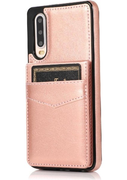 Kılıf ile Huawei P30 Manyetik Toka Kickstand Kart Tutucu ile Uyumlu (Yurt Dışından) indirimleri