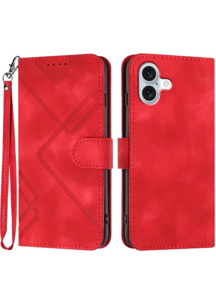 IPhone 16 Için Flip Case Artı Kart Yuvası Standı ile Pu Deri Flip Cüzdan (Yurt Dışından)