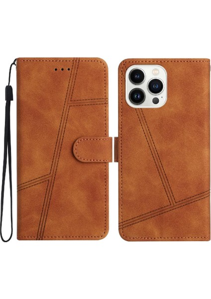 IPhone 13 Için Flip Case Pro Max Tam Koruma Bilek Kayışı Cüzdan Pu Flip (Yurt Dışından)