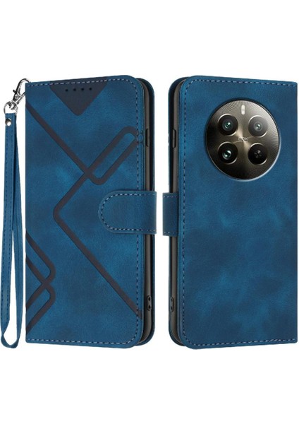 Kart Yuvası Standı Manyetik Flip ile Realme 12 Artı Pu Deri Için Flip Case (Yurt Dışından)