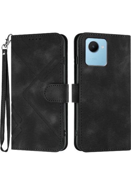 Kart Yuvası Standı ile Realme C30 Için Flip Case Cüzdan Manyetik Kapak Çevirin (Yurt Dışından)