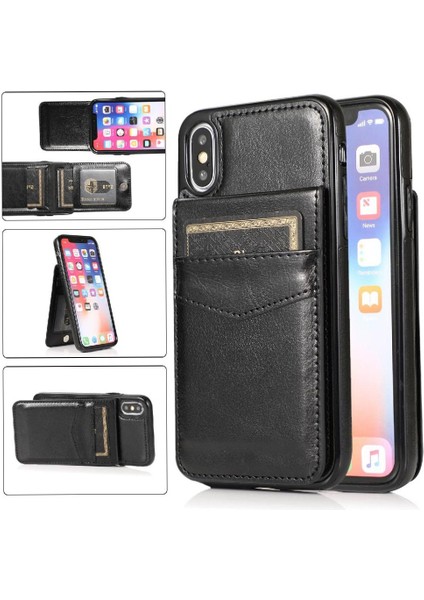 Kredi Premium Deri Çanta ile IPhone X/xs Kart Sahibi ile Uyumlu (Yurt Dışından)