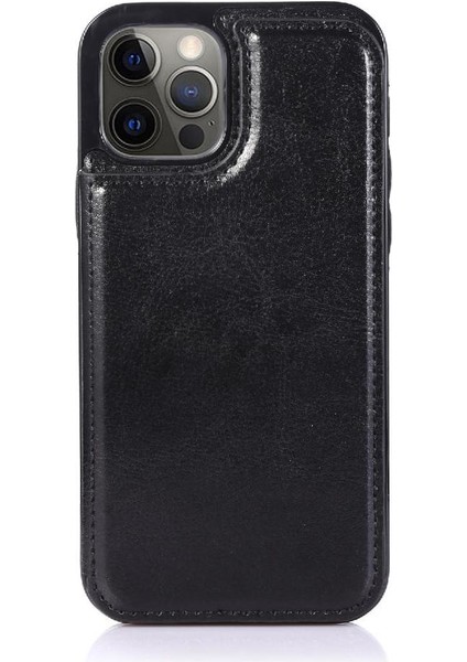 IPhone 12 Için Cüzdan Durumda Pro Max Çift Manyetik Toka Kart Yuvaları Pu (Yurt Dışından)