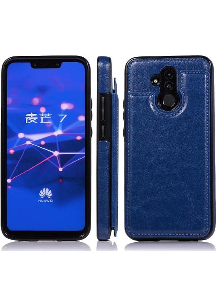 Cüzdan Kılıf Huawei Mate 20 Lite Için Kickstand Pu Deri Kart Yuvaları Çift (Yurt Dışından)