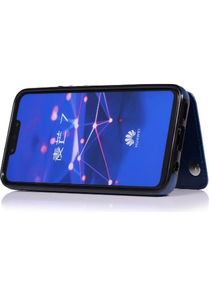 Cüzdan Kılıf Huawei Mate 20 Lite Için Kickstand Pu Deri Kart Yuvaları Çift (Yurt Dışından)