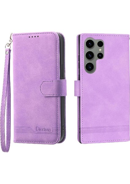 Samsung Galaxy S23 Ultra Bileklik Manyetik Kapatma Nakit Için Flip Case (Yurt Dışından)