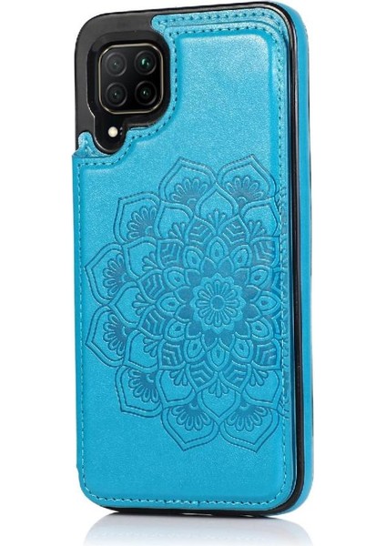 Huawei P40 Lite Desen Çiçek Kabartmalı Için Kart Tutucu Kılıf ile Cüzdan (Yurt Dışından)
