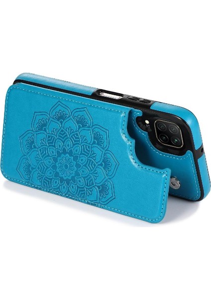 Huawei P40 Lite Desen Çiçek Kabartmalı Için Kart Tutucu Kılıf ile Cüzdan (Yurt Dışından)