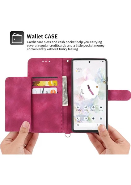 Google Piksel 6 Bileklik Kabartmalı Çoklu Kredi Kartı Için Flip Case (Yurt Dışından)