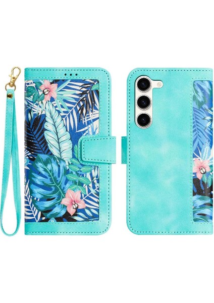 Samsung Galaxy S23 Kickstand Manyetik Kapatma Pu Deri Için Cüzdan Kılıf (Yurt Dışından)