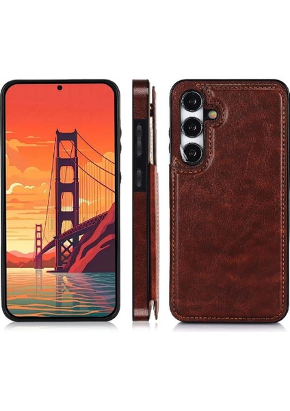 Cüzdan Kılıf Samsung Galaxy S23 Artı Çift Manyetik Toka Pu Deri (Yurt Dışından)