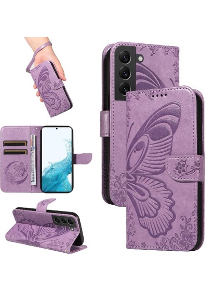 Kredi Kartı Yuvası Ayrılabilir El ile Samsung Galaxy S22 Için Flip Case (Yurt Dışından)